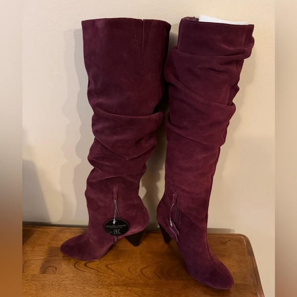 INC International Concepts Shoes - Women’s 5 INC International Concepts INC Women's Maroon Suede Gerii Dress Boots